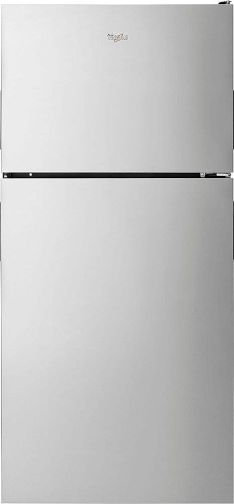 Front. Whirlpool - 18.2 Cu. Ft. Top-Freezer Refrigerator - Stainless Steel.