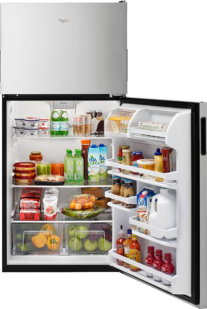 Alt View 1. Whirlpool - 18.2 Cu. Ft. Top-Freezer Refrigerator - Stainless Steel.