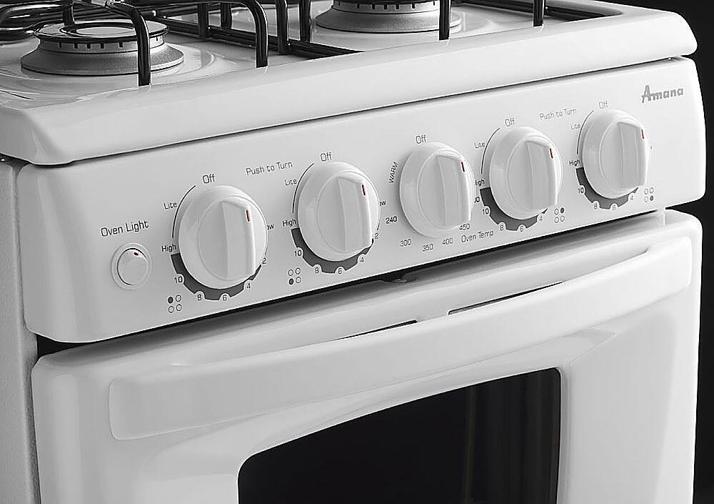 Alt View 13. Amana - 20" 2.6 Cu. Ft.  Freestanding Gas Range - White.