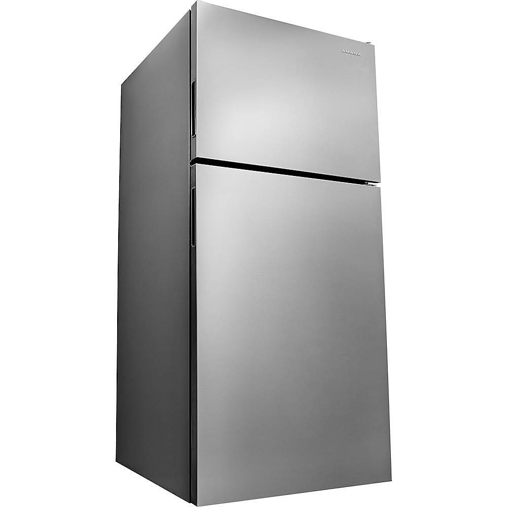 Angle. Amana - 18.2 Cu. Ft. Top-Freezer Refrigerator - Stainless steel.