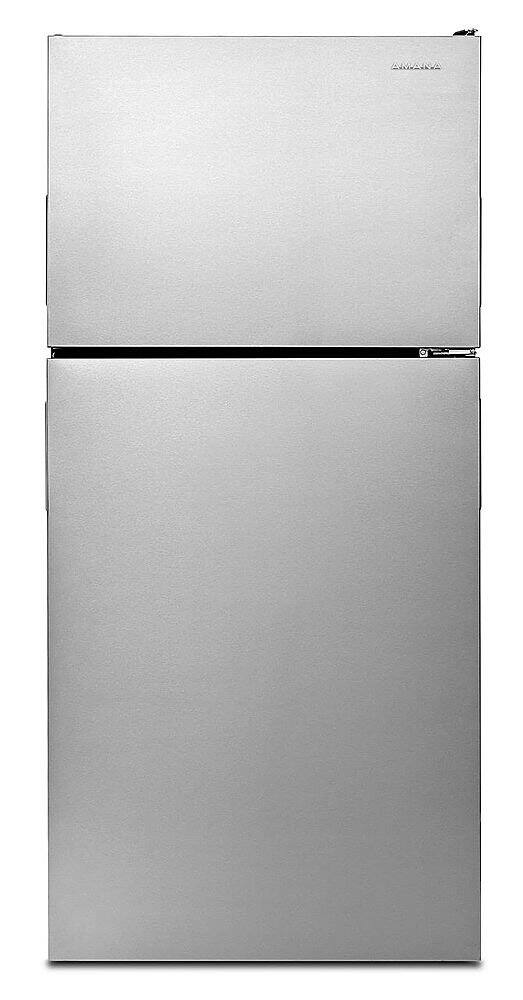 Front. Amana - 18.2 Cu. Ft. Top-Freezer Refrigerator - Stainless steel.