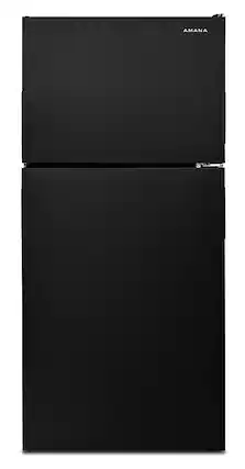 Front. Amana - 18.2 Cu. Ft. Top-Freezer Refrigerator - Black.