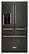 Front. KitchenAid - 25.8 Cu. Ft. 5-Door French Door Refrigerator - Black Stainless Steel with Printshield Finish.