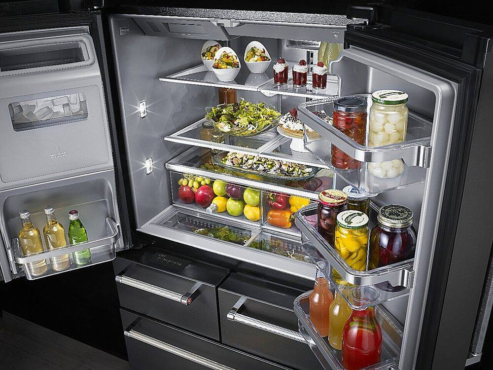 Alt View 15. KitchenAid - 25.8 Cu. Ft. 5-Door French Door Refrigerator - Black Stainless Steel with Printshield Finish.