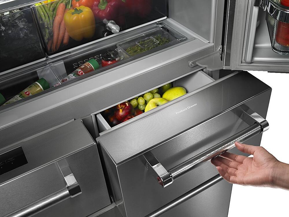 Alt View 16. KitchenAid - 25.8 Cu. Ft. 5-Door French Door Refrigerator - Black Stainless Steel with Printshield Finish.