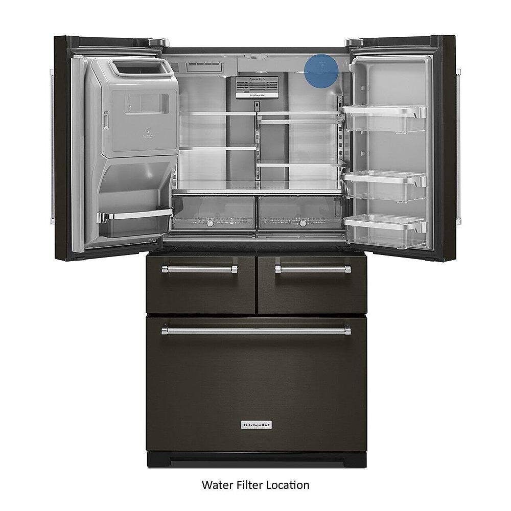 Alt View 17. KitchenAid - 25.8 Cu. Ft. 5-Door French Door Refrigerator - Black Stainless Steel with Printshield Finish.