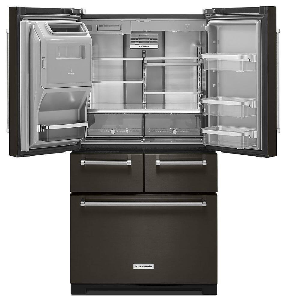 Alt View 1. KitchenAid - 25.8 Cu. Ft. 5-Door French Door Refrigerator - Black Stainless Steel with Printshield Finish.