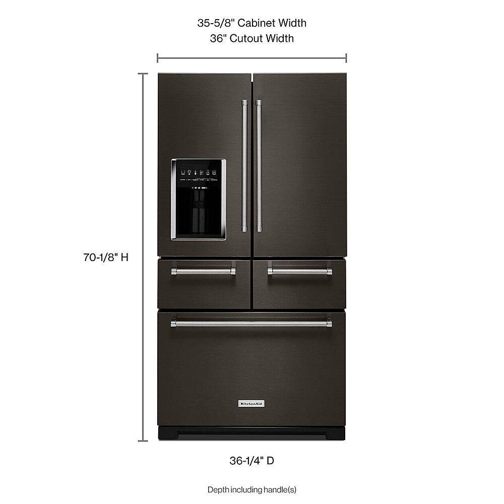 Alt View 5. KitchenAid - 25.8 Cu. Ft. 5-Door French Door Refrigerator - Black Stainless Steel with Printshield Finish.