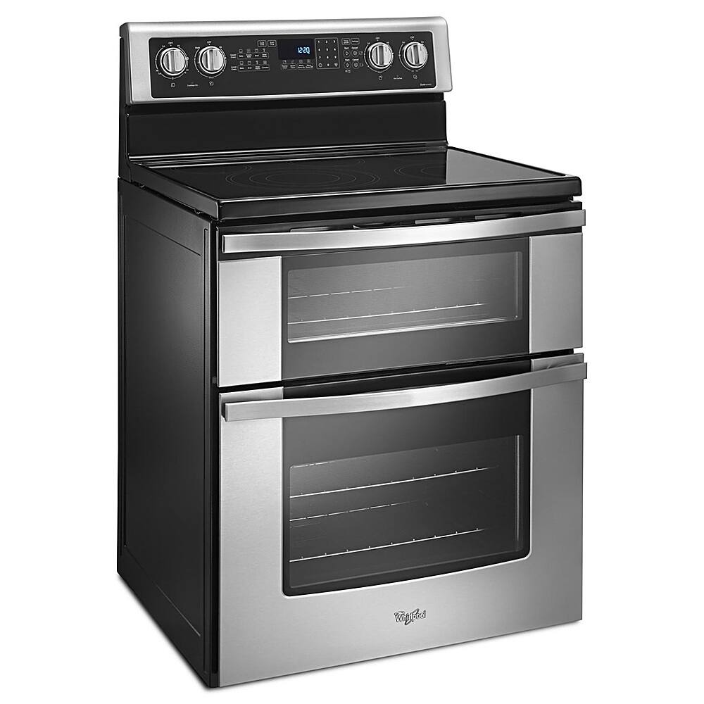 Alt View 12. Whirlpool - 6.7 Cu. Ft. Self-Cleaning Freestanding Double Oven Electric Convection Range - Stainless steel.
