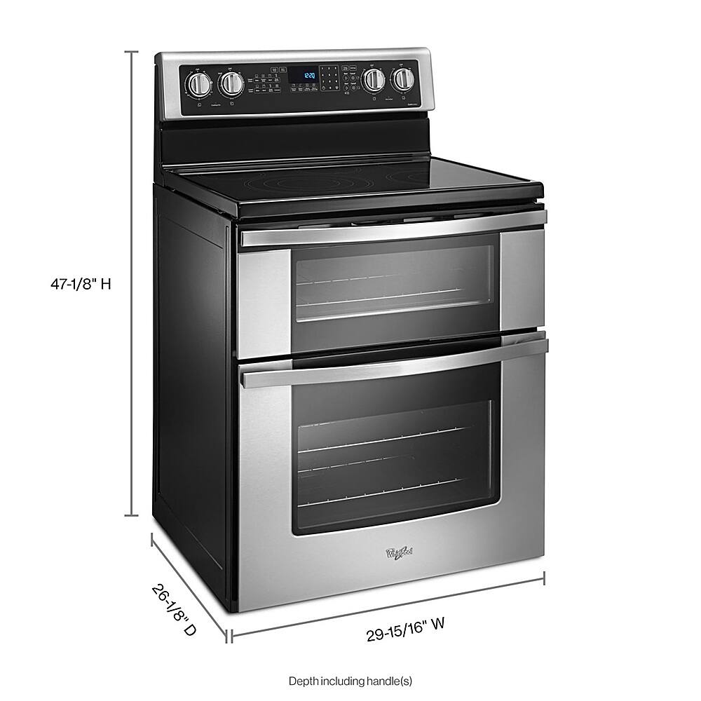 Alt View 1. Whirlpool - 6.7 Cu. Ft. Self-Cleaning Freestanding Double Oven Electric Convection Range - Stainless steel.