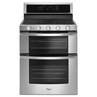 Whirlpool - 6.0 Cu. Ft. Self-Cleaning Freestanding Double Oven Gas Convection Range - Stainless Steel - Front_Zoom