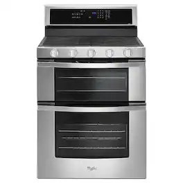Whirlpool - 6.0 Cu. Ft. Self-Cleaning Freestanding Double Oven Gas Convection Range - Stainless Steel