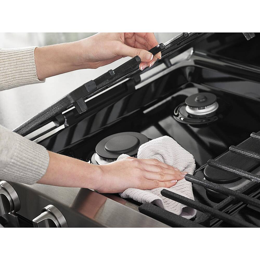 Alt View 14. Whirlpool - 6.0 Cu. Ft. Self-Cleaning Freestanding Double Oven Gas Convection Range - Stainless steel.