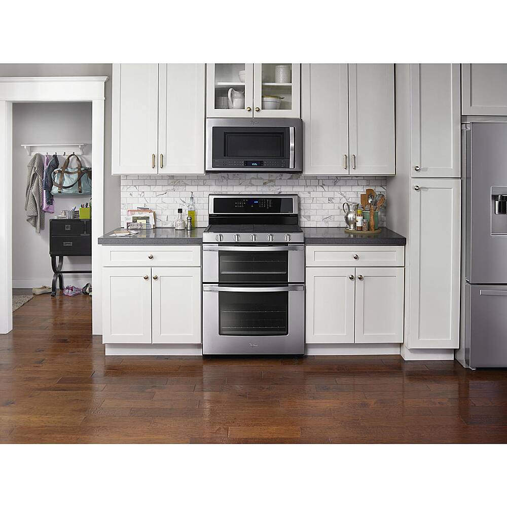 Alt View 16. Whirlpool - 6.0 Cu. Ft. Self-Cleaning Freestanding Double Oven Gas Convection Range - Stainless steel.