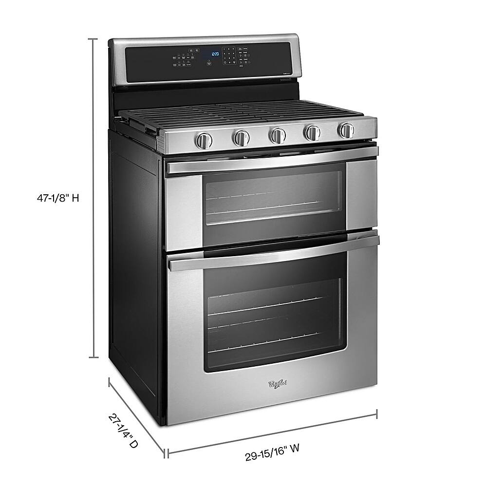 Alt View 1. Whirlpool - 6.0 Cu. Ft. Self-Cleaning Freestanding Double Oven Gas Convection Range - Stainless steel.