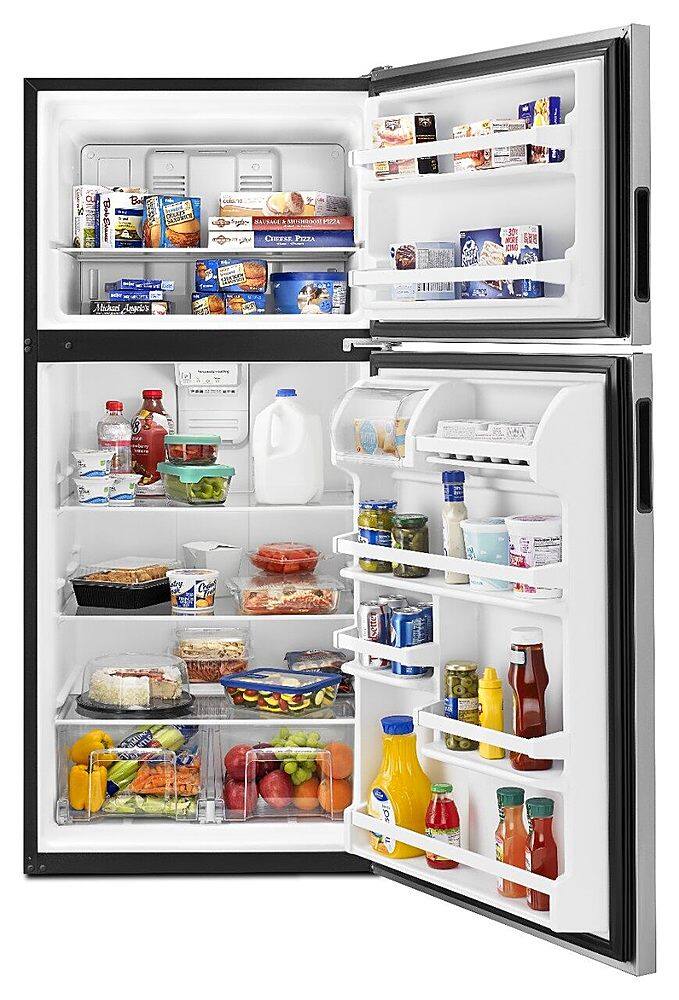 Alt View 2. Amana - 18 Cu. Ft. Top-Freezer Refrigerator - Stainless steel.