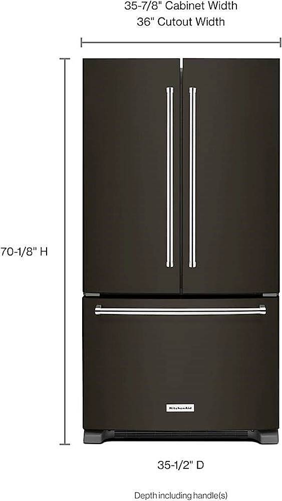 Alt View 11. KitchenAid - 25 cu. ft. French Door Refrigerator with Interior Water Dispenser - Black stainless steel.