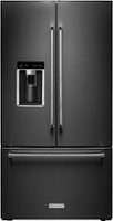 KitchenAid - 23.8 Cu. Ft. French Door Counter-Depth Refrigerator - Black Stainless Steel - Front_Zoom