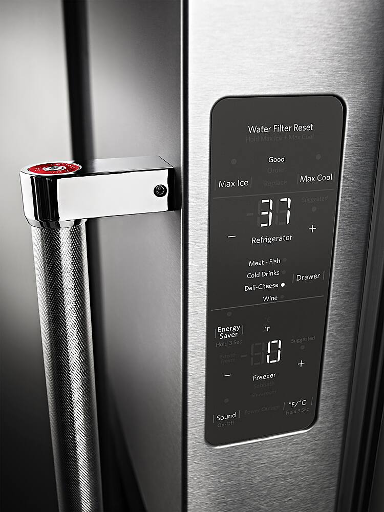 Alt View 12. KitchenAid - 23.8 Cu. Ft. French Door Counter-Depth Refrigerator - Black Stainless Steel with Printshield Finish.