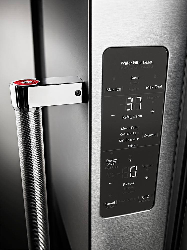 Alt View 5. KitchenAid - 23.8 Cu. Ft. French Door Counter-Depth Refrigerator - Black Stainless Steel with Printshield Finish.