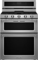 KitchenAid - 6.0 Cu. Ft. Self-Cleaning Free-Standing Double Oven Gas Convection Range - Stainless Steel - Front_Zoom