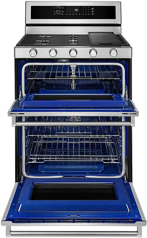 KitchenAid 6.0 Cu. Ft. Self Cleaning Free Standing Double Oven Gas ...