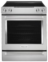 KitchenAid - 6.4 Cu. Ft. Self-Cleaning Slide-In Electric Convection Range - Stainless Steel - Front_Zoom