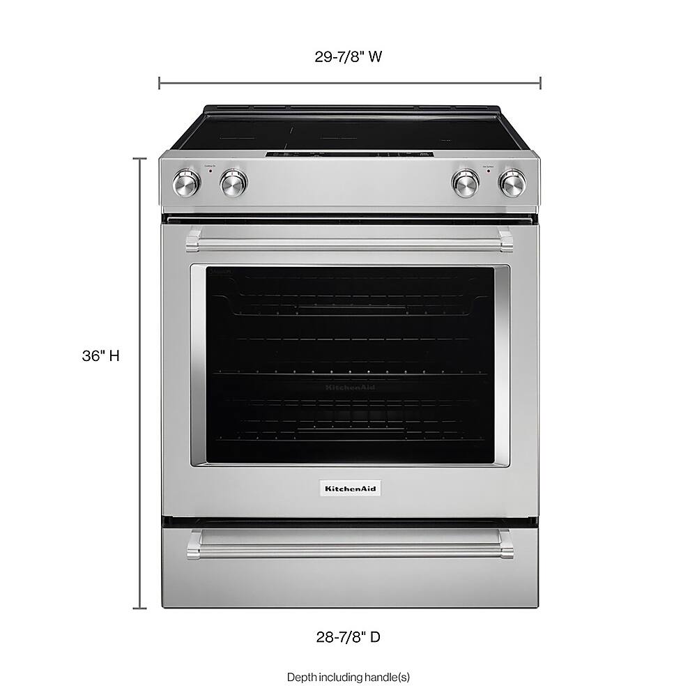 Alt View 11. KitchenAid - 6.4 Cu. Ft. Self-Cleaning Slide-In Electric Convection Range - Stainless steel.
