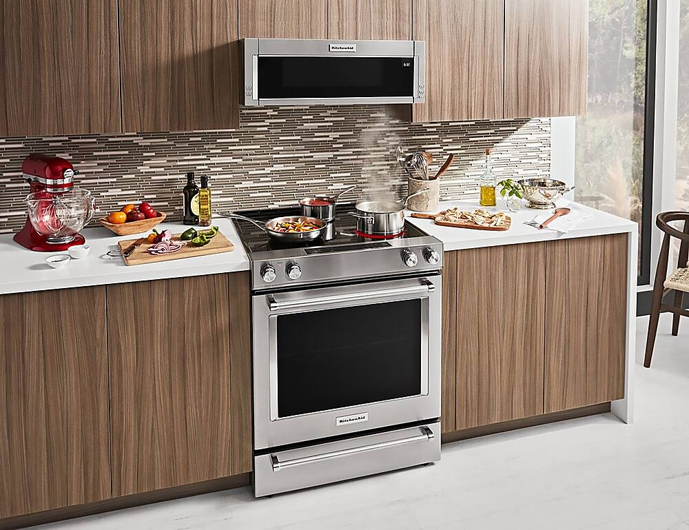Alt View 19. KitchenAid - 6.4 Cu. Ft. Self-Cleaning Slide-In Electric Convection Range - Stainless steel.