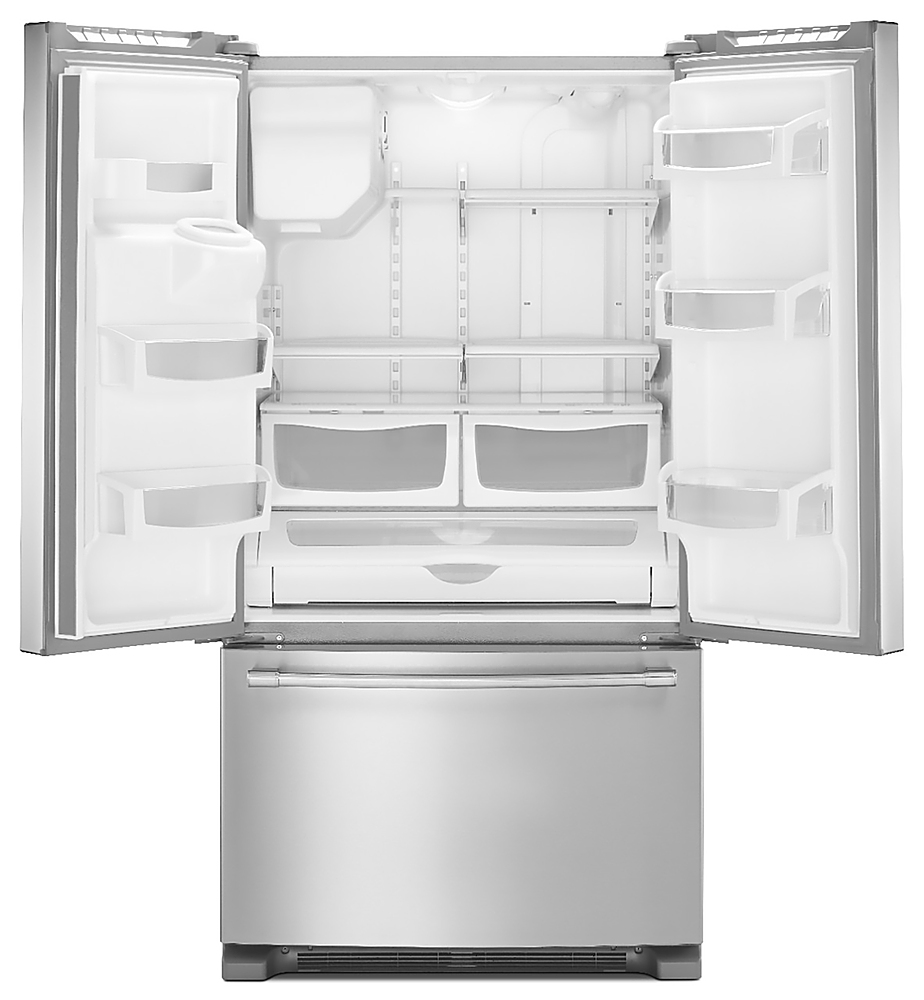 Angle View: Maytag - 24.7 Cu. Ft. French Door Refrigerator - Stainless Steel