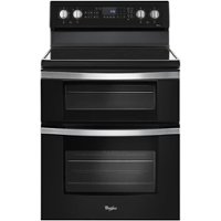 Whirlpool - 6.7 Cu. Ft. Self-Cleaning Freestanding Double Oven Electric Convection Range - Black - Front_Zoom