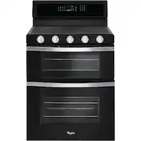 Whirlpool - 6.0 Cu. Ft. Self-Cleaning Freestanding Double Oven Gas Convection Range - Black - Front_Zoom