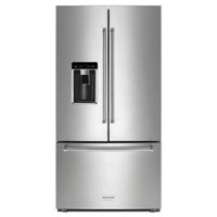 KitchenAid - 23.8 Cu. Ft. French Door Counter-Depth Refrigerator - Stainless Steel - Front_Zoom
