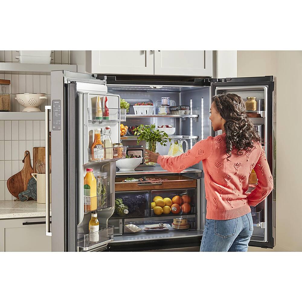 Alt View 18. KitchenAid - 23.8 Cu. Ft. French Door Counter-Depth Refrigerator - PrintShield stainless.