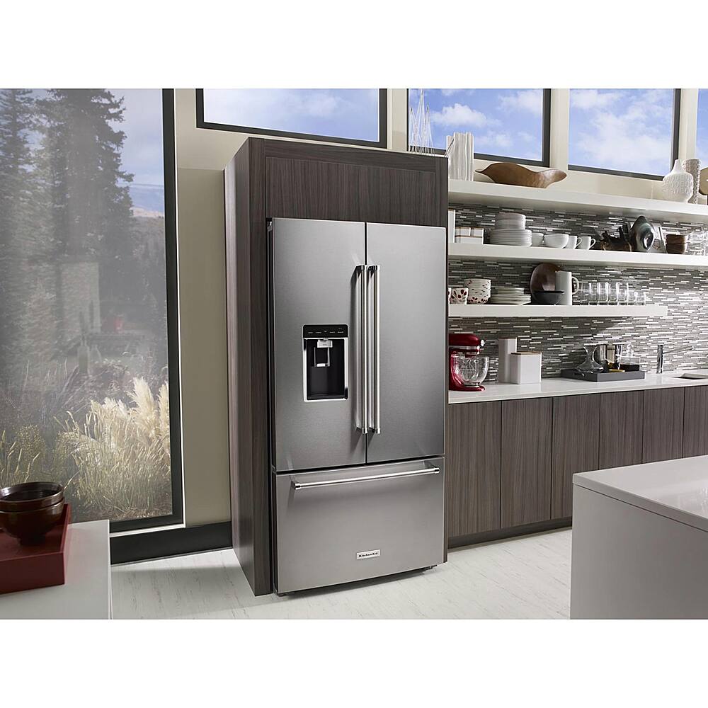 Alt View 19. KitchenAid - 23.8 Cu. Ft. French Door Counter-Depth Refrigerator - PrintShield stainless.