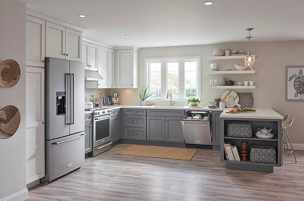 Alt View 21. KitchenAid - 23.8 Cu. Ft. French Door Counter-Depth Refrigerator - PrintShield stainless.