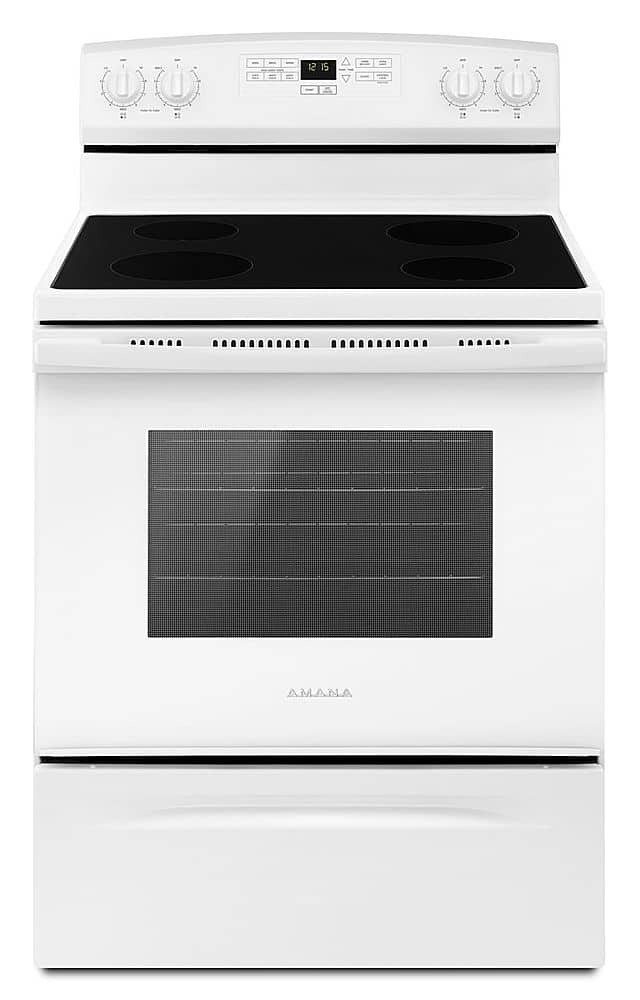 Amana - 4.8 Cu. Ft. Freestanding Electric Range - White - Front_Zoom