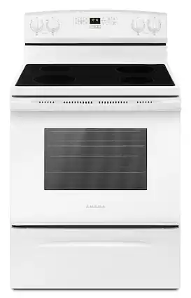 Front. Amana - 4.8 Cu. Ft. Freestanding Electric Range - White.