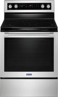 Maytag - 6.4 Cu. Ft. Self-Cleaning Freestanding Fingerprint Resistant Electric Convection Range - Stainless Steel - Front_Zoom