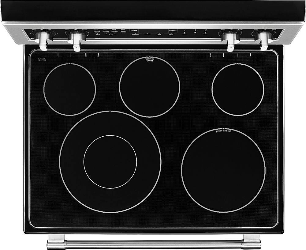 Alt View 11. Maytag - 6.4 Cu. Ft. Self-Cleaning Freestanding Fingerprint Resistant Electric Convection Range - Fingerprint Resistant Stainless Steel.