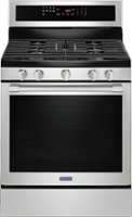 Maytag - 5.8 Cu. Ft. Self-Cleaning Freestanding Fingerprint Resistant Gas Convection Range - Stainless Steel - Front_Zoom