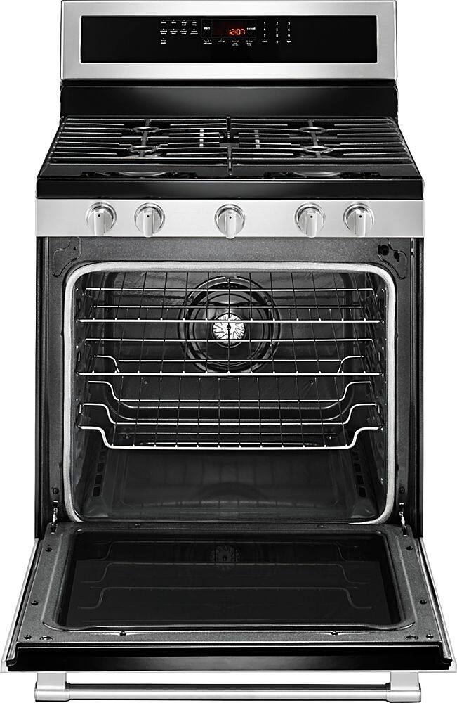 Alt View 15. Maytag - 5.8 Cu. Ft. Self-Cleaning Freestanding Fingerprint Resistant Gas Convection Range - Fingerprint Resistant Stainless Steel.