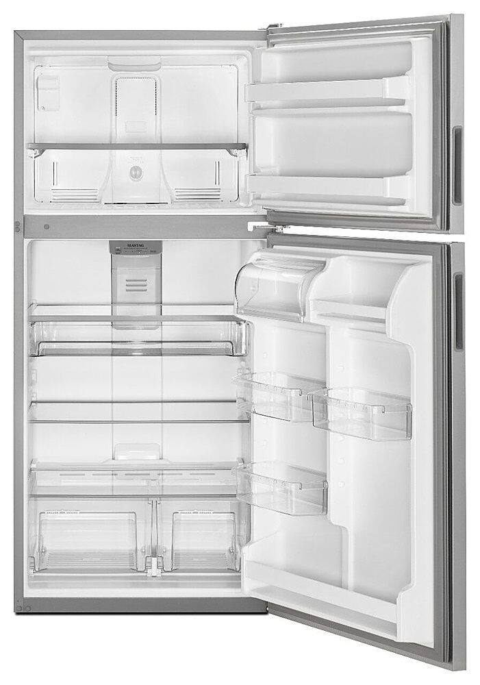 Alt View 1. Maytag - 20.5 Cu. Ft. Top-Freezer Refrigerator - Fingerprint Resistant Stainless Steel.