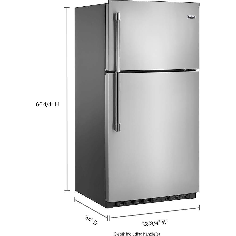 Alt View 15. Maytag - 21.2 Cu. Ft. Top-Freezer Refrigerator - Fingerprint Resistant Stainless Steel.
