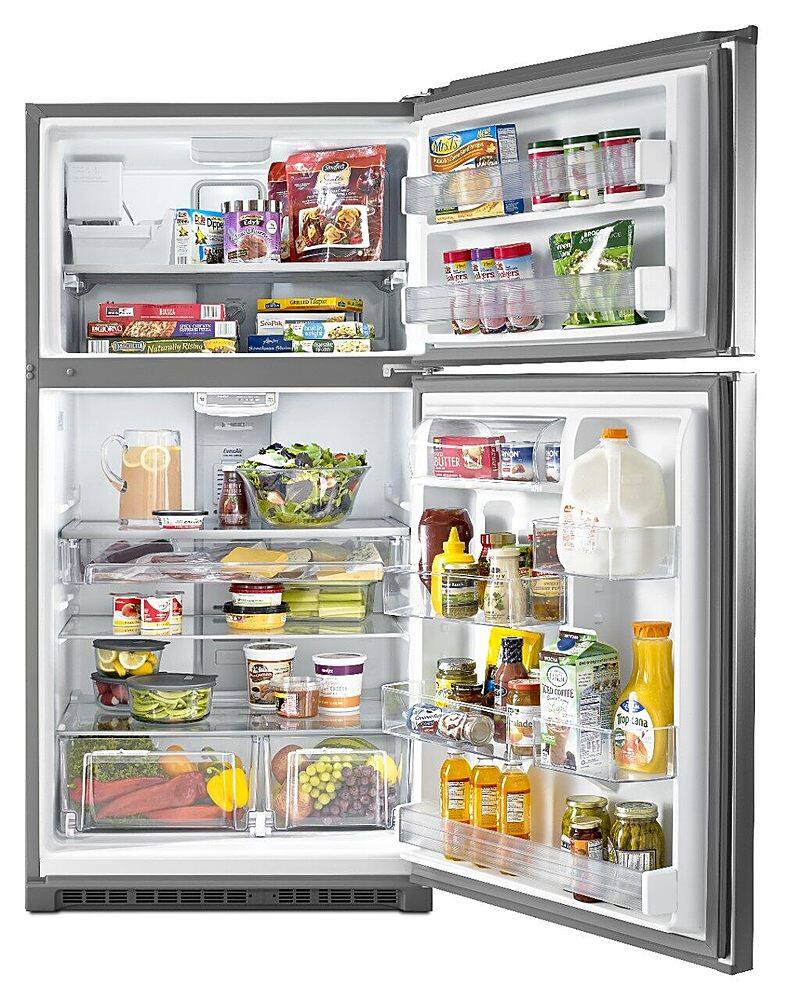 Alt View 2. Maytag - 21.2 Cu. Ft. Top-Freezer Refrigerator - Fingerprint Resistant Stainless Steel.