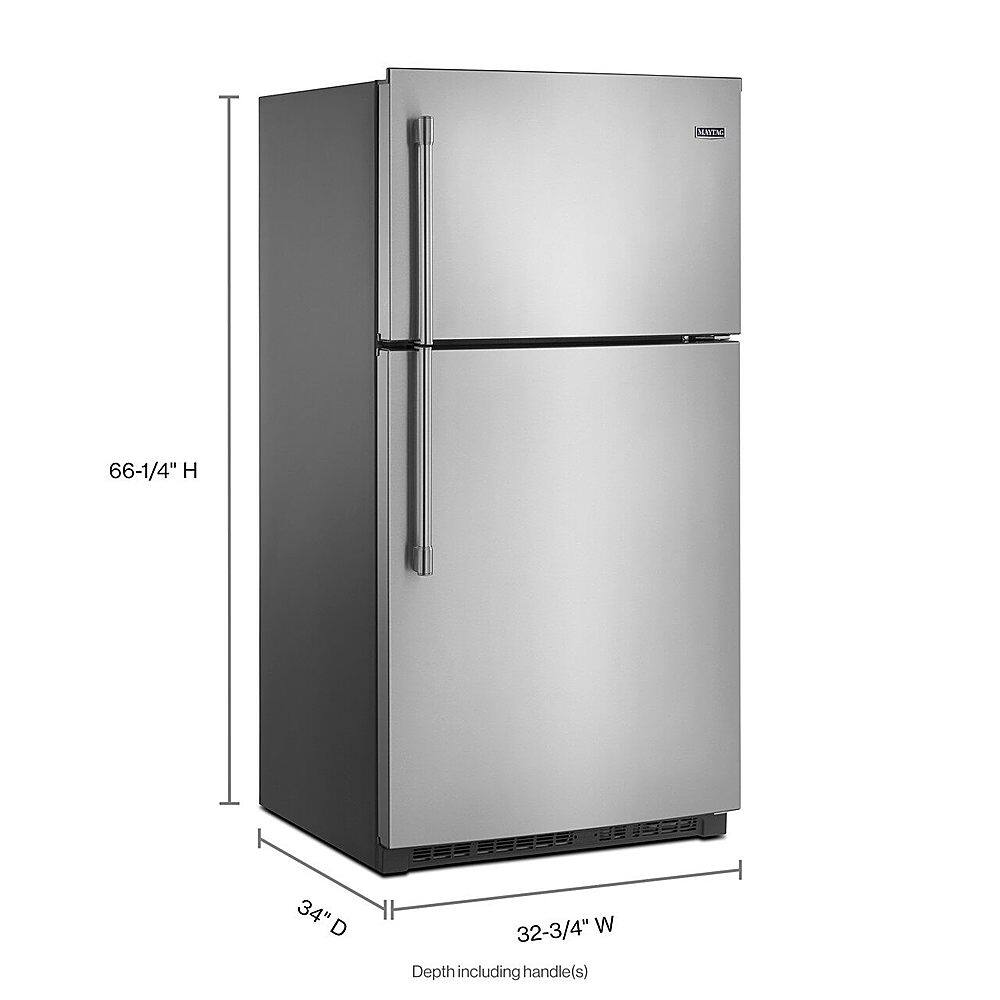 Alt View 3. Maytag - 21.2 Cu. Ft. Top-Freezer Refrigerator - Fingerprint Resistant Stainless Steel.
