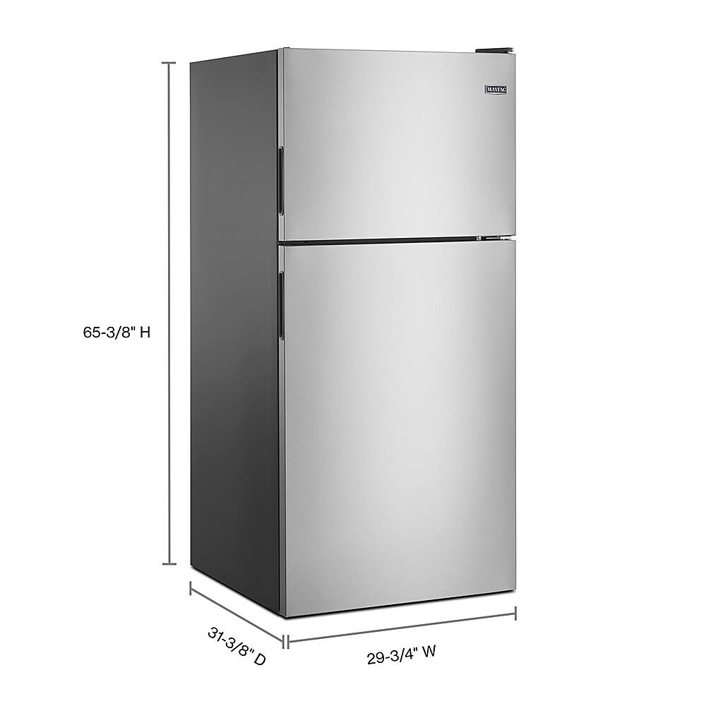Alt View 1. Maytag - 18.1 Cu. Ft. Top-Freezer Refrigerator - Fingerprint Resistant Stainless Steel.