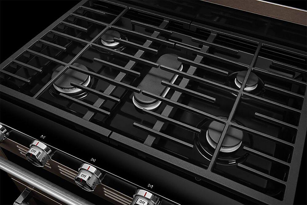 Alt View 14. KitchenAid - 6.0 Cu. Ft. Self-Cleaning Freestanding Double Oven Gas Convection Range - Black Stainless Steel with Printshield Finish.