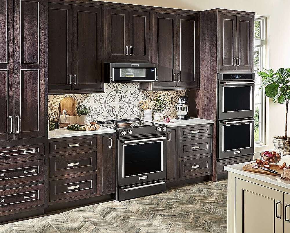 Alt View 14. KitchenAid - 6.4 Cu. Ft. Self-Cleaning Slide-In Electric Convection Range - Black Stainless Steel with Printshield Finish.