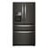 Front. Whirlpool - 24.5 Cu. Ft. 4-Door French Door Refrigerator - Black Stainless Steel with PrintShield Finish.